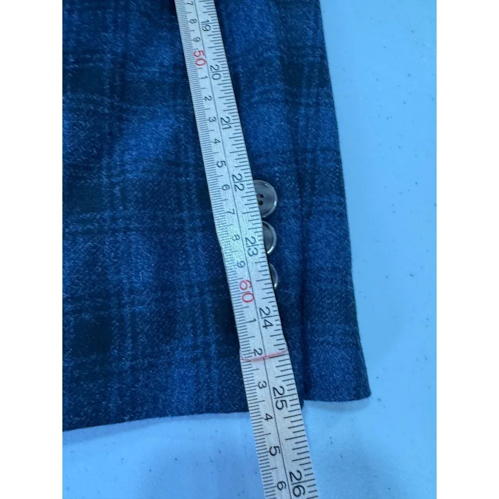 NWT J. Crew Men Blue Blazer Thompson Plaid Wool Blend Sport Coat 36
